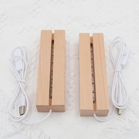 Socle de présentation rectangulaire en bois de 6 pouces avec base de lampe LED en bois pour acrylique et plexiglas, base de lampe LED intelligente en bois
