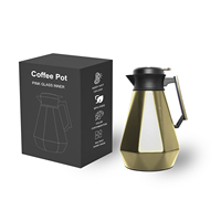 Pot à café en acier inoxydable personnalisé ODM nouveau design bouilloire intérieure en verre flacon arabe avec poignée et couvercle amovible 600ml 1000ml