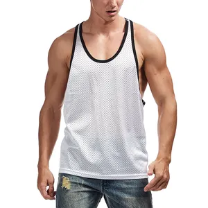 Good Quality Lifting Weights Athletic Y Back Tank Tops for Men Fit Custom OEM ODM Quick Dry Solid Pattern 100% Polyester Casual