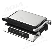 Gril de contact ouvert à 180 degrés 1800W Panini électrique Machine de cuisine intelligente avec plaque détachable pour hôtel domestique facile à utiliser