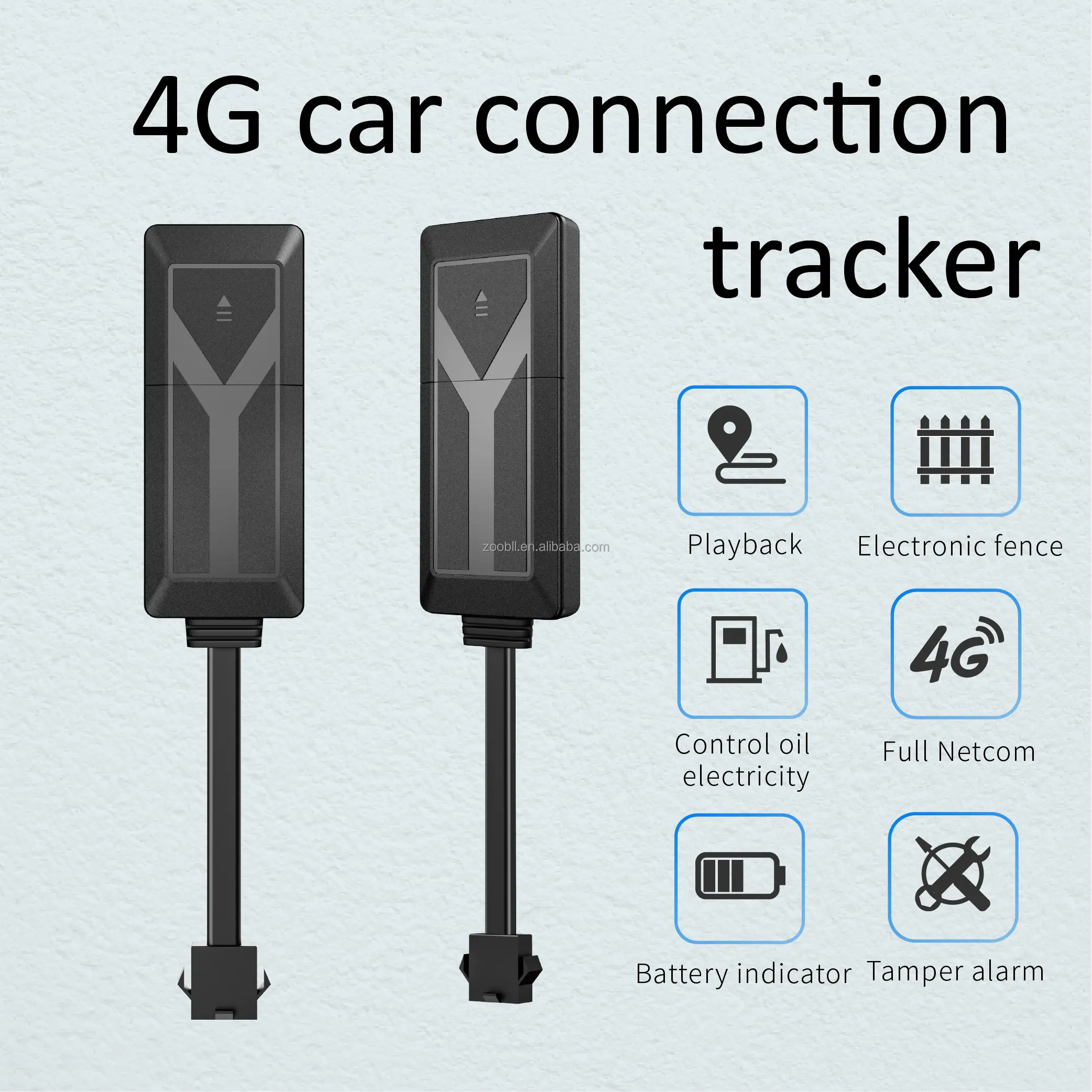 Zoobll A7c 4G Bedrade Gps-Tracker Met Externe Stroom En Olieonderbroken Motor Uitgeschakeld En Gratis Android IOS-Tracking-App