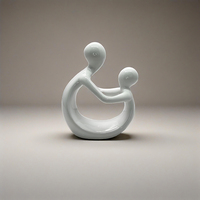 Figurine humaine abstraite en céramique noire et blanche, ornement de bureau, décoration moderne pour le salon et la maison