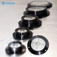 Indikator Kemiringan Sudut Kaca Aluminium Berkualitas Tinggi UNIVO Industrial, Inclinometer Gelembung Bulat Tipe Bulls-Eye, Anodized Hitam