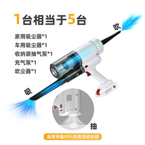 Aspirateur sans fil portatif sans balais avec batterie amovible, forte puissance d'aspiration, nettoyage humide et sec, utilisation domestique portable - Product Image 2