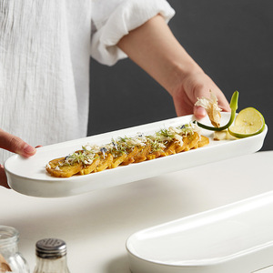 จานเซรามิกรูปทรงสี่เหลี่ยมผืนผ้าสำหรับเสิร์ฟซูชิ เค้ก เบอร์เกอร์ สเต็ก ของหวาน พาสต้า ซาชิมิ สลัด ถาดเสิร์ฟสำหรับร้านอาหาร - Product Image 2