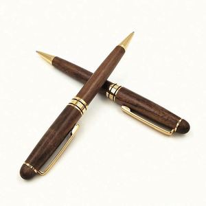 Stylo à bille en bois de noyer personnalisé avec logo gravé - Cadeau promotionnel d'entreprise haut de gamme - Product Image 2