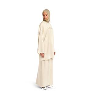 Maglione invernale lavorato a maglia in cotone Casual quotidiano Islam modesto set top primavera a maniche larghe <span class=keywords><strong>Beige</strong></span> camicette e camicie modeste - Product Image 2