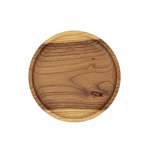 Juego de 4 Posavasos Redondos de Madera de Teca, Antideslizantes, Reutilizables y Portátiles, Accesorio de Cocina Moderno, Hecho en Vietnam - Product Image 1