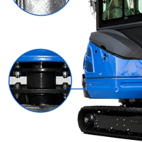 Pelle sur chenilles robuste de 2 tonnes, alimentée par un moteur diesel, avec chenilles réglables, pour le creusement de tranchées, machine à pelle haute efficacité