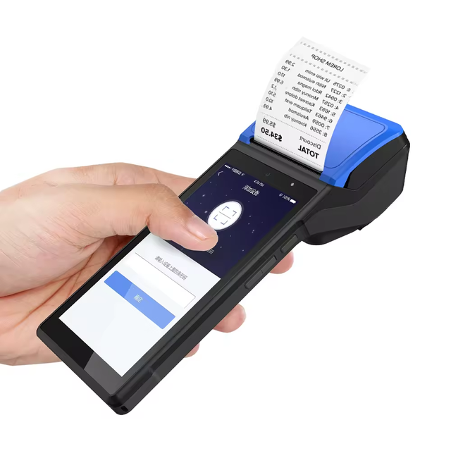All in One Pos Machine Android 12 Touch Screen Mobile POS Terminal NFC 58mm Thermal Ticket Label Printer Qr Code Scanner