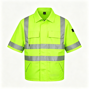 Camiseta Polo de Seguridad Reflectante de Alta Visibilidad, Manga Corta, Transpirable, con Bolsillo, para Construcción y Almacén - Product Image 1
