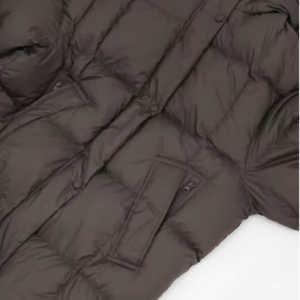 Veste en duvet <span class=keywords><strong>Eider</strong></span> épaisse à capuche pour femmes élégantes coréennes avec décoration à glissière manteau d'extérieur de conception de couleur personnalisable - Product Image 5