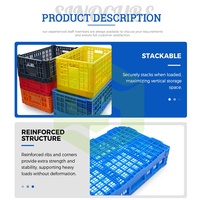 Bac de stockage en plastique PP empilable, pliable et emboîtable Sinocube avec côtés ventilés, caisses de transport en vrac, boîte logistique