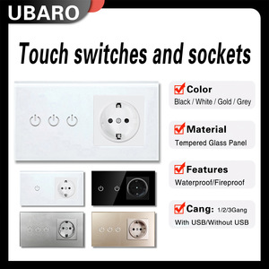 ซ็อกเก็ตสวิตช์สัมผัสมาตรฐานยุโรป 146 มม. พร้อมแผงกระจกนิรภัยสีขาว ดีไซน์แบบซ่อน สำหรับใช้ในบ้านอัจฉริยะ - Product Image 4