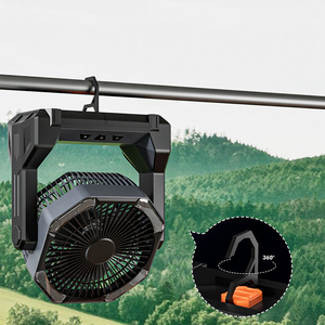 Ventilateur refroidisseur de batterie rechargeable à lumière LED à commande numérique pour voiture et camping-car à usage extérieur en matière plastique avec chargeur - Product Image 1