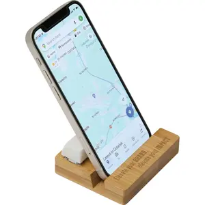 Support de smartphone en bambou avec clés, gadgets écologiques - Product Image 3