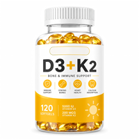 Capsules OEM 2-en-1 Vitamine D3 K2 à l'huile de coco – Gélules molles avec Vitamines D et K pour la santé des os, du cœur et du système immunitaire