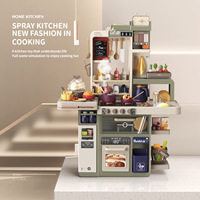 93cm grande maison de jeu pour enfants pulvérisation son lumière eau grand ensemble de jeu de cuisine moderne ustensiles de cuisine jouet de Table ustensiles de cuisine jouets