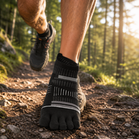 Chaussettes de sport athlétiques à cinq doigts, respirantes, à compression, avec languette de talon antidérapante, coupe basse, unisexe
