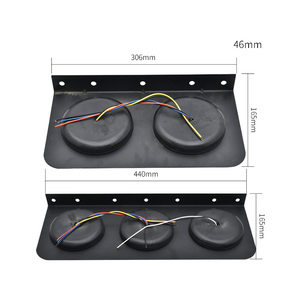 Accesorios de piezas de <span class=keywords><strong>remolque</strong></span> de camión Superbleds, 3 lámparas redondas de 4 pulgadas, kits rojos + ámbar + blancos con soporte de Metal, luz de señal trasera LED - Product Image 3