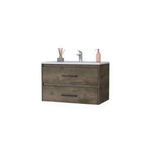 Lafayette 2-Drawer <b>Wall</b> Mounted Bathroom Vanity 48 In Dark Brown Modern Design - Product Image 1