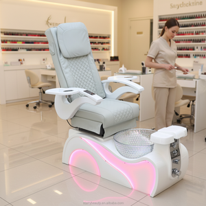 Sillón de Pedicura Eléctrico de Cerámica de Lujo Moderno con Hidromasaje Magnético y Lámpara LED de 7 Colores para Salones de Belleza y Centros de Spa - Product Image 5