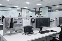 Panneaux de séparation acoustiques pour bureau, écologiques, personnalisés, avec inserts pré-encollés, certifiés BSCI, pour une solution de confidentialité optimale.