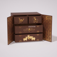 Emballage cadeau personnalisé pour bonbons et desserts du Nouvel An lunaire, boîte rigide magnétique à double porte avec tiroirs, estampage or de luxe