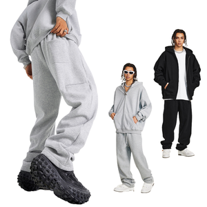 Custom Oversized <b>Trousers</b> <b>Men</b>’s <b>Baggy</b> Pants Heavyweight Cotton Streetwear Loose Fit Casual Sweatpants Wide Leg Joggers - Product Image 2