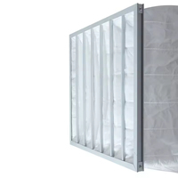 Filtre à poche HVAC de qualité industrielle F5-F9, média en fibre synthétique, filtre à poussière, filtre à poche AHU