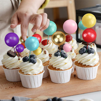 Décoration de gâteau en fausse mousse, mini-ballons colorés, perles à insérer pour cupcakes, fournitures de pâtisserie DIY, vente chaude