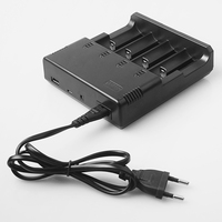 Chargeur de batterie intelligent à 4 emplacements pour batteries Li-ion 18650/26650/14500/16340, caméra, entrée USB DC, alimentation automatique, certifié CE/ROHS