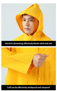 Impermeable de PVC al por Mayor de Fábrica, OEM ODM, Impermeable Amarillo Resistente para Adultos, Impermeable Largo para Hombre - Product Image 4
