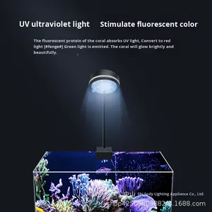 Luces <span class=keywords><strong>LED</strong></span> para Acuario Pro Coral Boost - Tricolor UV Actínico y 140 °   Lente Gran Angular para Acuario de Arrecife de Agua Salada, Crecimiento de Corales - Product Image 4