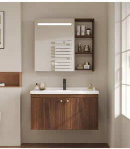 Simple smart bathroom cabinet ceramic integrated basin washbasin hand washbasin cabinet bathroom <b>mirror</b> cabinet - Product Image 5