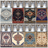 Alfombra de Poliéster Hecha a Máquina, Estilo Americano, Persa, Turco, Vintage, Étnico, Bohemio, Novedoso, de Pelo Medio, Lavable a Máquina, para Sala de Estar