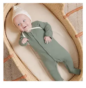 100% Gekamd Katoen Baby Onesie Custom Blanco Borduurwerk Pasgeboren Baby Rompertjes 0-3 Maanden Baby Bodysuit Baby Kleding
