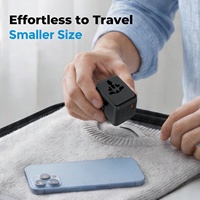 Worldplug GaN 25W, Cargador Rápido con 3 Tomas de CA, Adaptador de Viaje Universal Internacional con Doble USB Tipo-C para Teléfono y Tableta