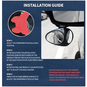 Điều Chỉnh Tam Giác Đôi Ống Kính Trái Điểm Mù Gương Chiếu Hậu Cho Xe Hơi - Product Image 6