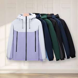 Wholesale OEM Custom Logo Unisex Hooded Winter Windbreaker Sport Jacket Zipper Outdoor <strong>Work</strong> <strong>Fleece</strong> Men's Waterproof Jacket - Product Image 4