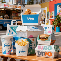 Boîte de conservation de fast-food biodégradable à emporter personnalisée boîte en carton blanc pour livraison de poulet frit