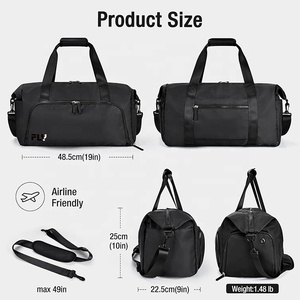 Bolsa de deporte al aire libre portátil con logotipo personalizado y bolsa de viaje con cierre de cremallera, bolsa de lona de viaje <span class=keywords><strong>para</strong></span> entrenamiento con compartimento <span class=keywords><strong>para</strong></span> zapatos - Product Image 2