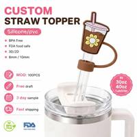 Cubierta de Paja Personalizada con Diseño Kawaii, a Prueba de Polvo, Bajo MOQ, Cubierta de Paja Personalizada 2D 3D