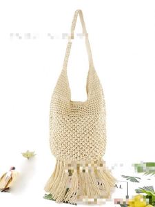 Tassel Rope Designer Straw <b>Bag</b> Fashion One Shoulder Pineapple Buckle Beach Handbag Braided Casual Women Summer <b>Bags</b> - Product Image 3