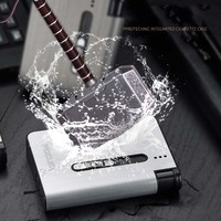 Étui à cigarettes en métal de luxe avec briquet jetable détachable pour l'artisanat de logo personnalisable de voyage sans briquet