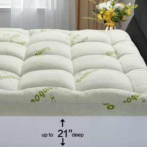 Haute qualité 10cm gousset microfibre lit Topper Super doux bambou tissu antistatique électrique drap-housse pour Twin King Size - Product Image 5