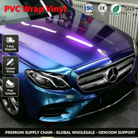 Films Vinyle PVC Spectral Bleu à Changement de Couleur pour Covering Automobile, Épaisseur 8 mil, Rouleau d'Autocollants Décoratifs DIY pour Carrosserie, Stickers de Voiture