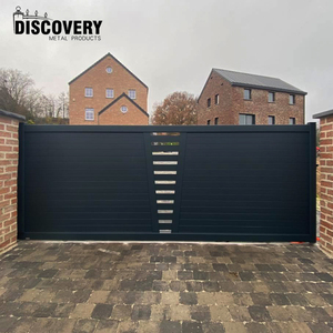 Porte coulissante en aluminium avec panneau de clôture en aluminium perforé, design de <span class=keywords><strong>portail</strong></span> principal découpé au <span class=keywords><strong>laser</strong></span> personnalisé - Product Image 4