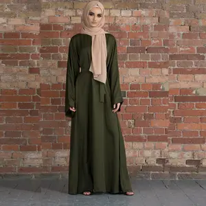 开斋节Abaya迪拜土耳其纯色简约谦虚伊斯兰服装穆斯林女装Abaya批发促销