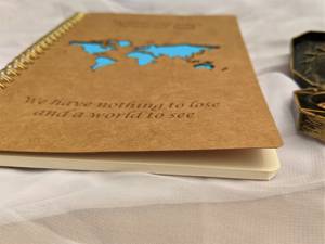 LABON personalizza copertina in carta Kraft con incisione Laser regalo di viaggio Adventurer Journal World Map Notebook Traveler Sketchbook - Product Image 2